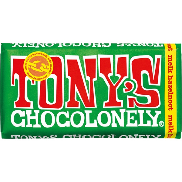 Tony's chocolonely hazelnoot chocoladereep