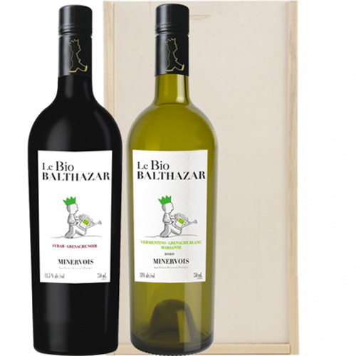 Le Bio Balthazar Minervois 2 flessen Biologische wijn in kist