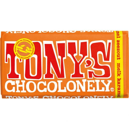 Tony's Chocolonely karamel zeezout chocoladereep