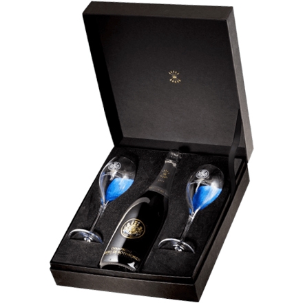 Champagne Barons de Rothschild Blanc de Blancs 750ML in luxe geschenkdoos met glazen