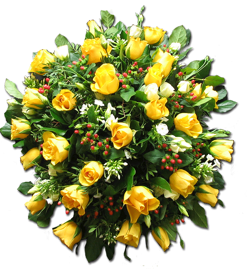 Rouwbiedermeier gele Rozen