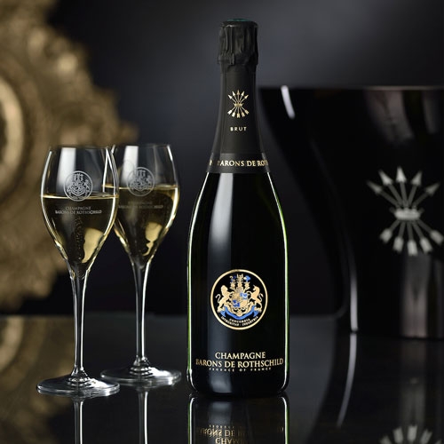 Champagne Barons de Rothschild Brut 750ML in luxe geschenkdoos met glazen