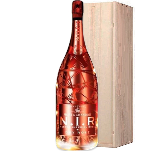 Moët & Chandon N.I.R. Dry Rosé Magnum fles met led-lampje