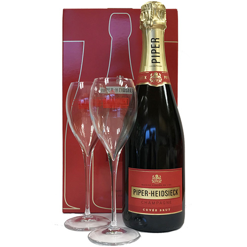 Piper-Heidsieck brut in geschenkdoos met 2 flutes