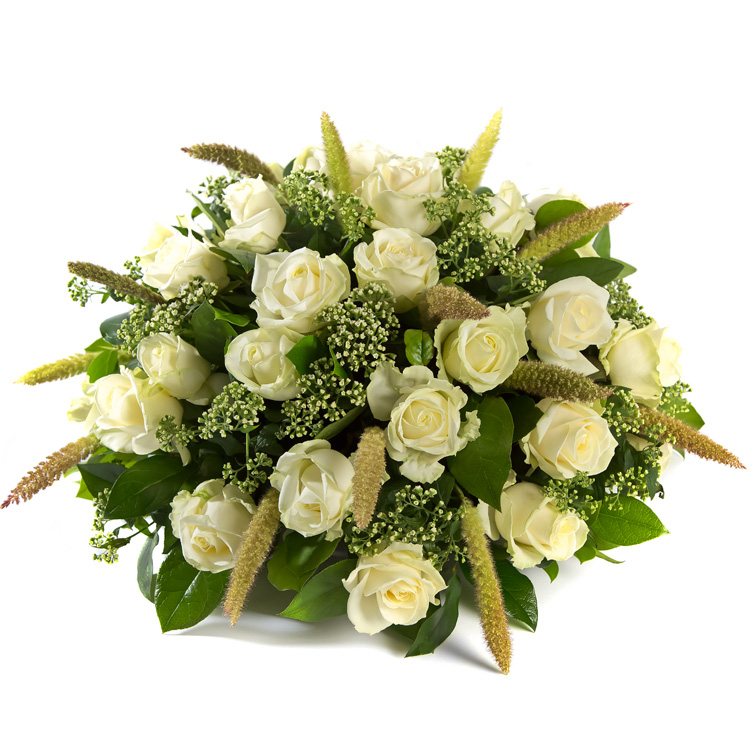 Rouwbiedermeier wit met Rozen