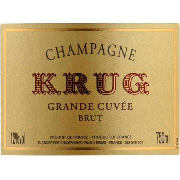 Champagne Krug Grande Cuvée etiket Krug Grande Cuvée champagne