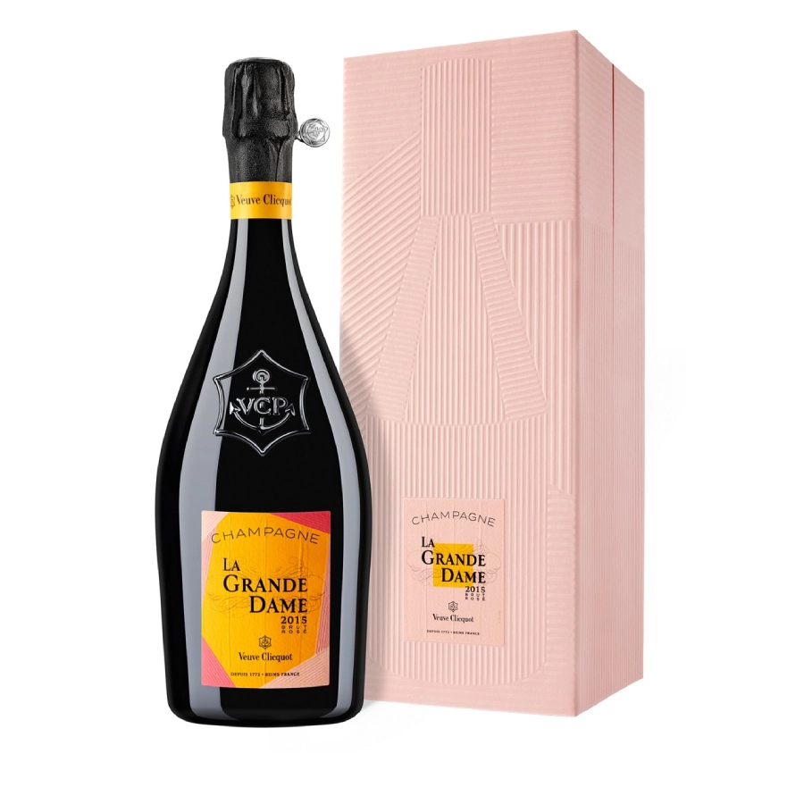 Veuve Clicquot La Grande Dame Rosé 2015 champagne met luxe roze geschenkdoos