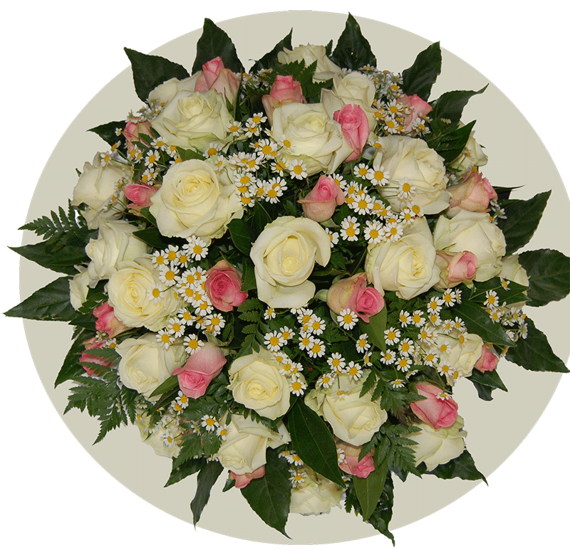 Rouwbiedermeier witte en roze Rozen Rouwbiedermeier witte en roze Rozen