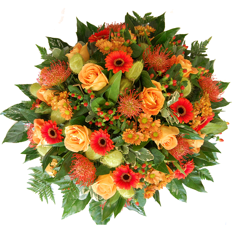 Rouwbiedermeier in oranje tinten