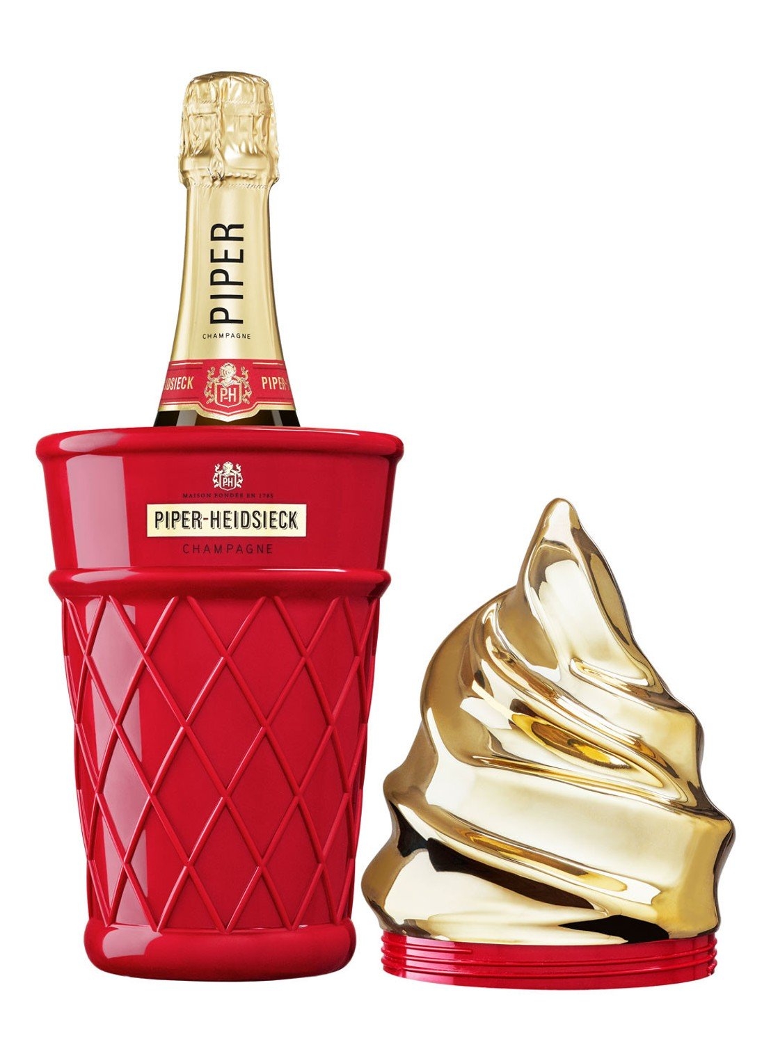 Piper-Heidsieck Cuvée Brut in Ice Cream Koeler Piper-Heidsieck Cuvée Brut in Ice Cream Koeler