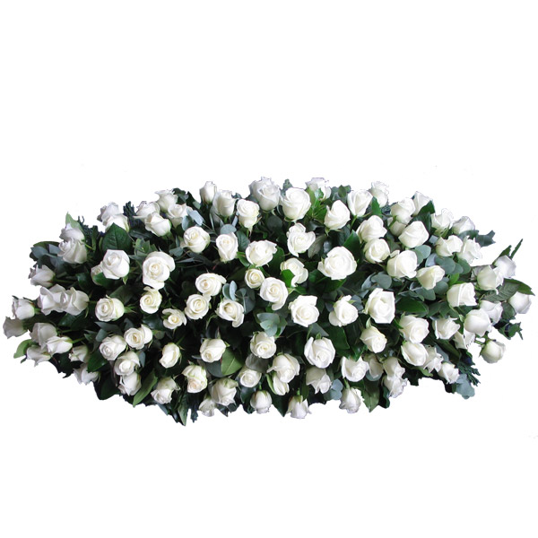 Kistbedekking witte Rozen