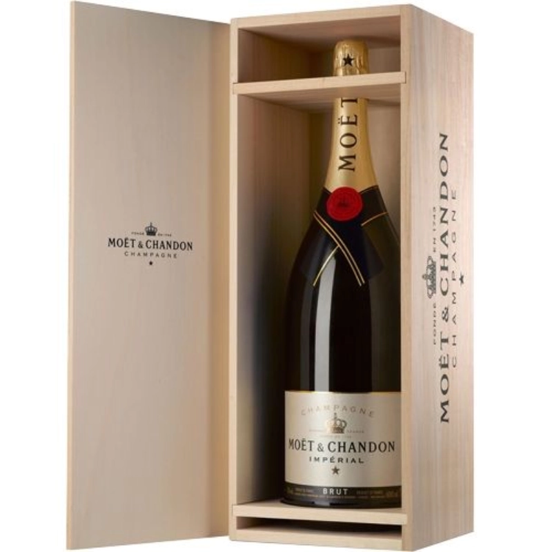 Moët & Chandon Brut Impérial Methusalem 6 liter champagnefles in luxe houten wijnkist