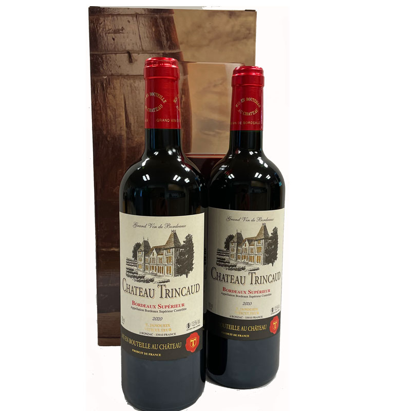 Bordeaux Supérieur Château Trincaud 2 flessen in cadeaudoos