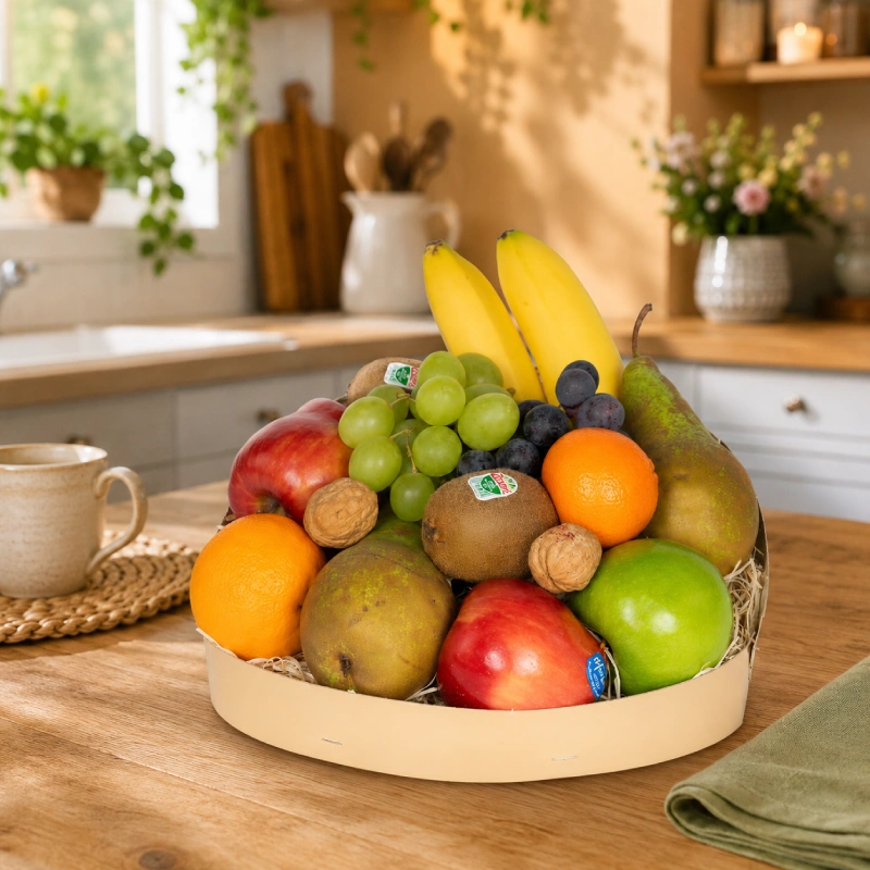 Fruitmand Golden Delight met vers fruit en noten